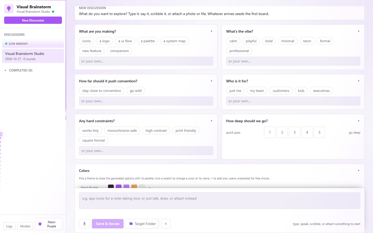 Visual Brainstorm Studio screenshot